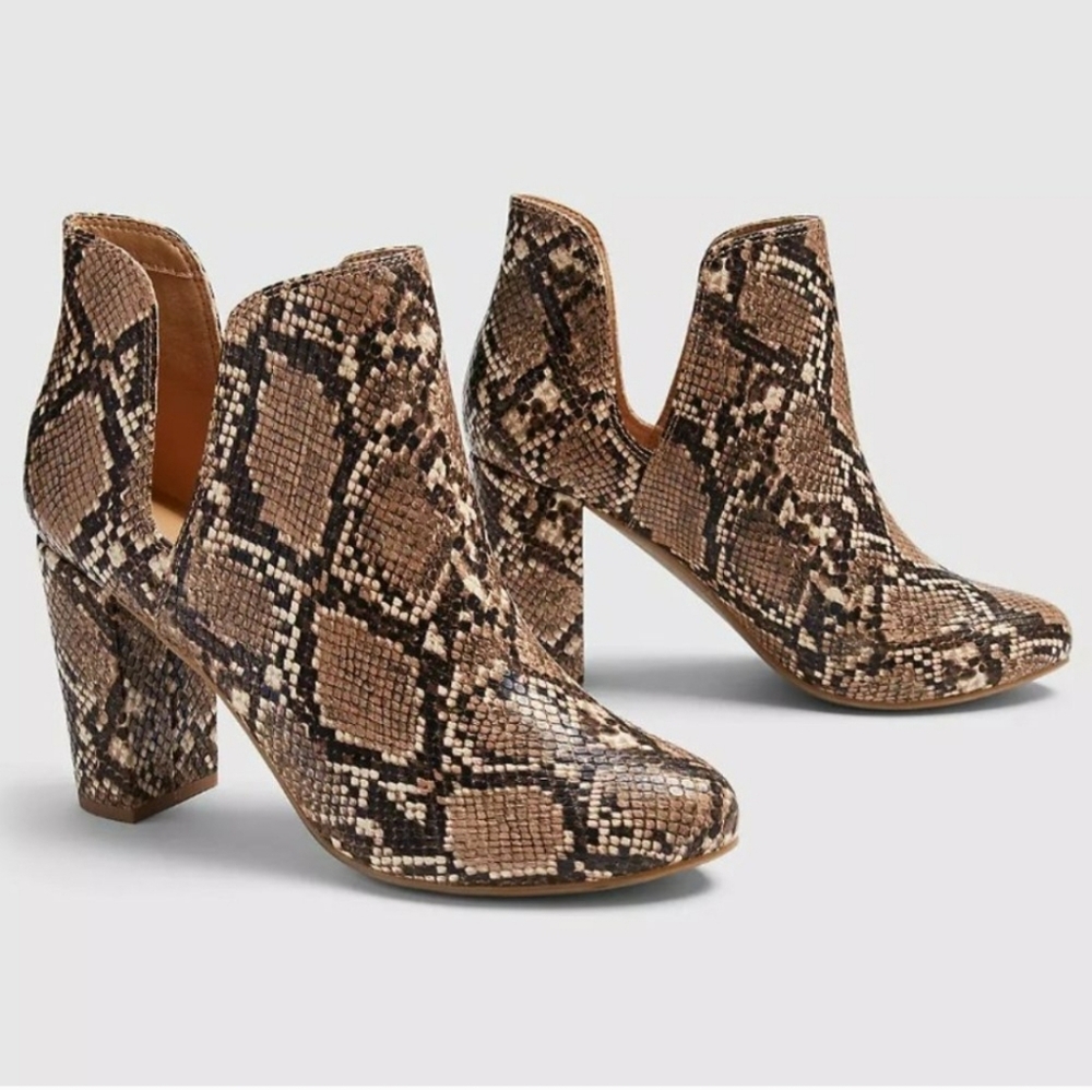 🆕️ Lane Bryant Dream Cloud 11 Wide Width Women's Snakeskin Cutout Ankle Booties - Picture 4 of 12